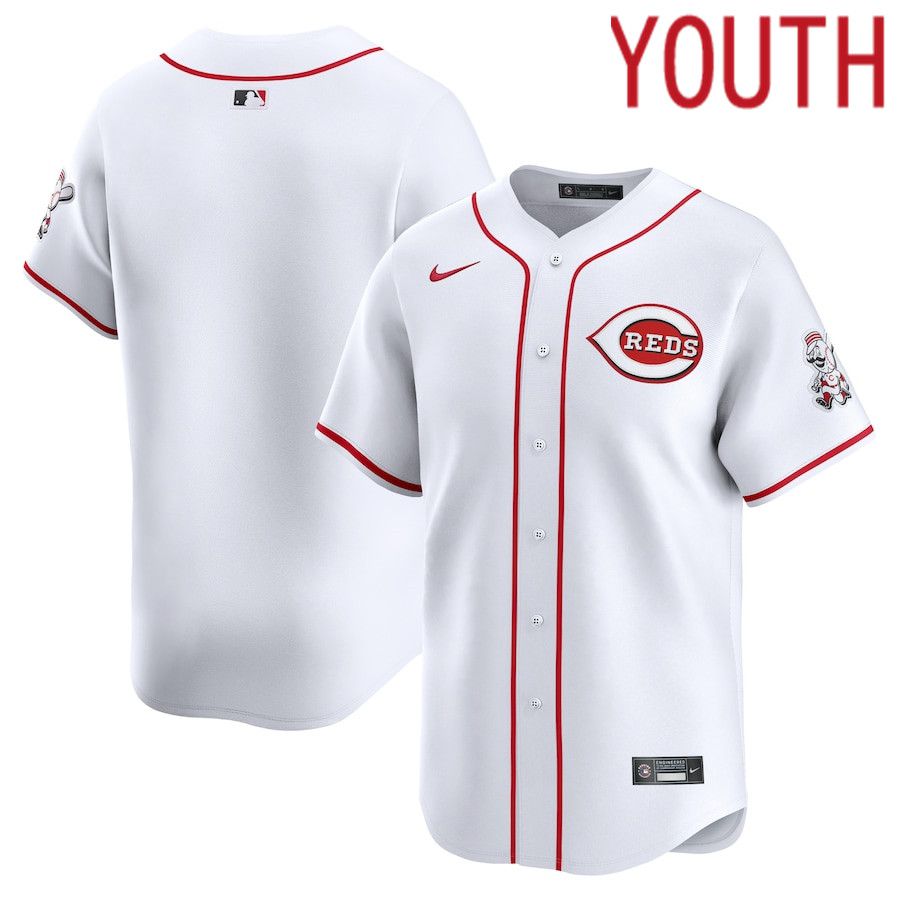 Youth Cincinnati Reds Blank Nike White Home Limited MLB Jersey->customized mlb jersey->Custom Jersey